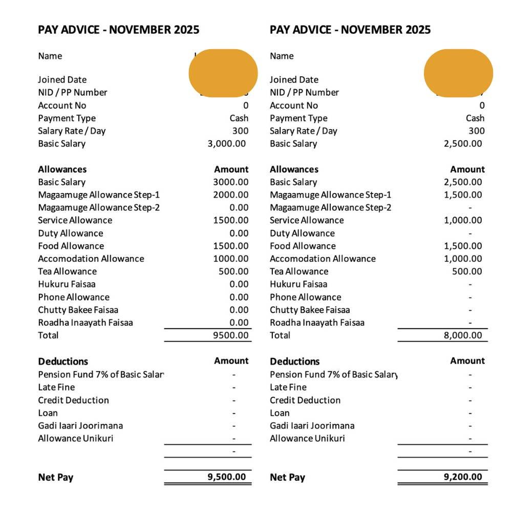 Generated PDF payslips